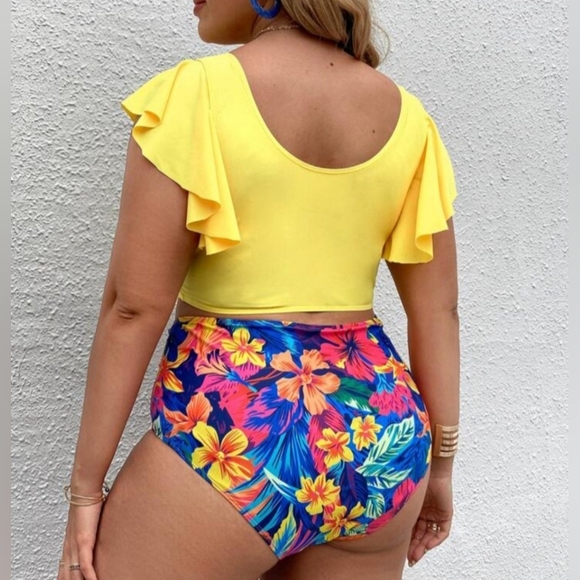 New, Tropical Hawaiian print swimsuit womens bathing suit XXL - Picture 2 of 8